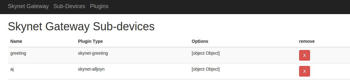 show alljoyn in skynet-gateway subdevice portal